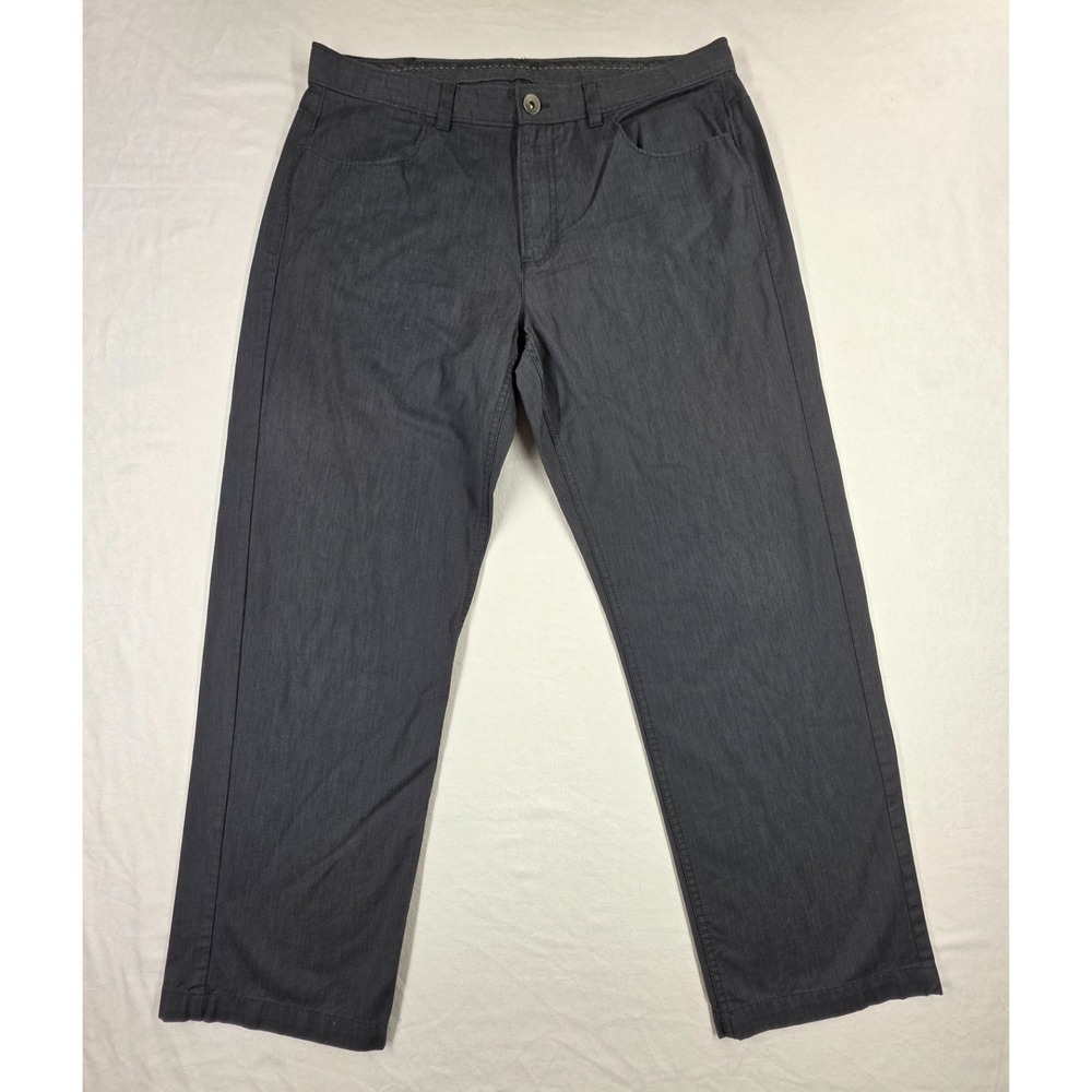 Calvin Klein 36x30 Five Pocket Casual Pants Gray Cotton Straight Leg Black Label